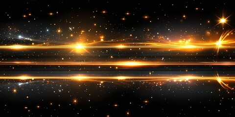 Poster - Vibrant cosmic light trails illuminate the dark night sky with shimmering stars