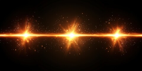 Poster - Stunning starburst effects illuminate a dark cosmic background with glowing particles and bright energy