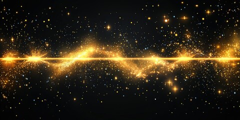 Poster - Stunning view of the cosmos showcasing a luminous star field with glowing celestial dust and twinkling stars