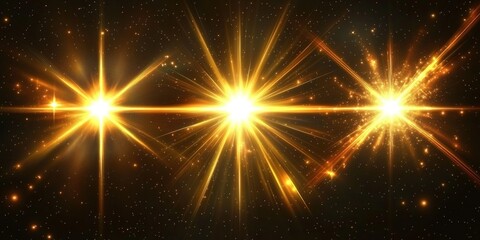 Poster - Bright stars shine in a cosmic display against a dark universe background during a celestial event