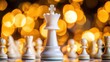 © yusufadi - White Chess Queen on Board with Bokeh Lights