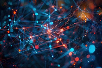 Leinwandbilder - Complex network of interconnected nodes showcasing intricate design and structure in a digitally inspired environment