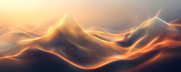 Poster - An abstract digital landscape showcasing vibrant colors and flowing patterns that evoke a sense of movement and depth. Ideal for creative projects and modern visual presentations.