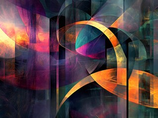Poster - An abstract representation featuring vibrant colors and dynamic shapes