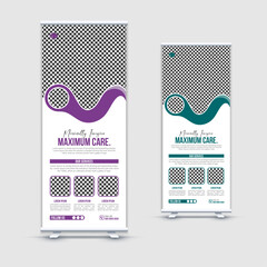 2025 Medical clinic roll-up banner, creative minimal x banner stand for commercial and Multipurpose