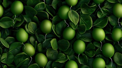 Poster -   Close-up of green fruits with leaves on top and bottom