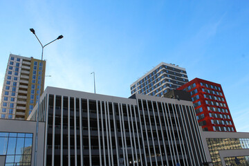 modern new buildings, apartment buildings and offices in the city, skyscrapers