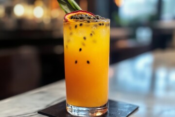 Canvas Print - Passionfruit Cocktail: A Refreshing Summer Drink