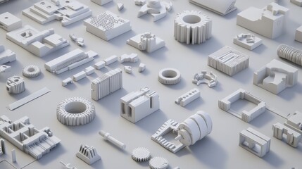 Detailed Mechanical Schematics in Clean Workspace