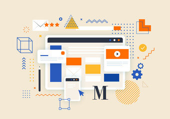 Wall Mural - modern website illustration