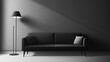 © pylypchuk25 - Black sofa in grey simple living room