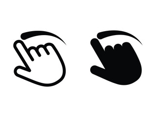 Poster - Hand swipe and slide icon. screen touch swipe finger vector. Screen touch swipe finger vector illustrations.