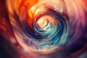 Wall Mural - Abstract swirling vortex of vibrant colors, creating a mesmerizing tunnel effect.