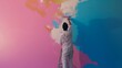© Yevheniiya - Artist Creating a Colorful Mural with Passion and Creativity. Generative ai