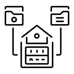 Wall Mural - Data mart icon in linear style 