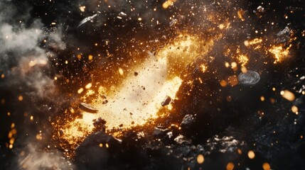 Poster - Fiery Molten Metal Explosion With Sparks