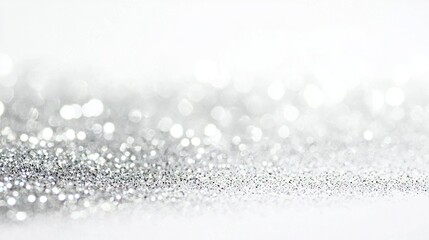Poster - a clear photo of a white background with sparkling silver glitter on the lower edge of the image, ce