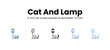 © vector squad - Cat And Lamp icons different style vector stock illustration
