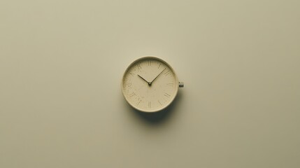 Poster - A Beige Wall Clock Shows The Time