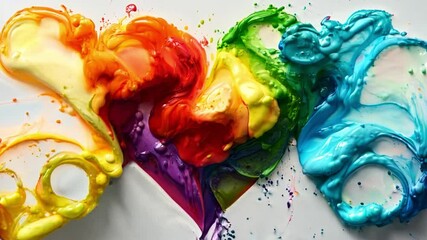Fototapete - This Bright swirls of paint form a heart shape, creating a festive atmosphere for Valentines Day.