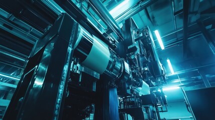 Poster - Industrial Printing Press Machinery In Operation