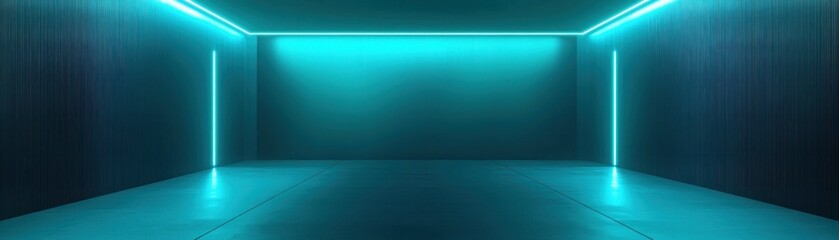 Aufkleber - Teal Room Neon Lights Modern Minimalist Design