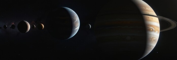 Wall Mural - a close up of the planets in the solar system