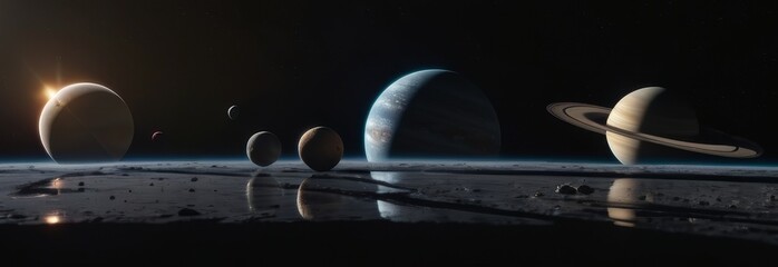 Wall Mural - a close up of the planets in the solar system