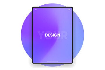 Aufkleber - 3D Tablet frame less blank screen. Empty screen device tablet mockup element. Can be used for mobile app, UI UX, business presentations. High quality EPS10 ultra realistic tablet with editable screen