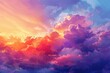 © Shweta - Vibrant color clouds sky abstract decorative background. Outdoor nature freedom inspirational drawing,