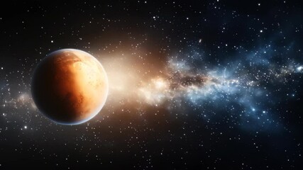 Poster - Exploring the Cosmic Wonders of a Dreamlike Mars and Infinite Galaxy