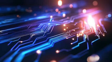 Poster - Exploring the Vibrant World of Digital Circuits and Technology at Night