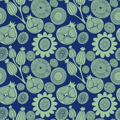 Wall Mural - Abstract floral seamless flowers pattern for wrapping paper and fabrics and kids