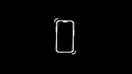 Rotate Your Device from Vertical to Horizontal. Outline Icon Animation on Black Background. Motion graphics video.
