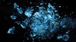 © Mas - Abstract blue ice crash on black background, AI generated image