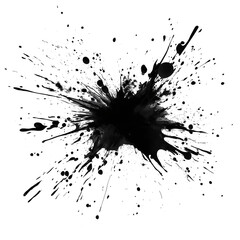 Poster - Black ink splashing on transparent background