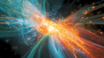 Wall Mural - A vibrant cosmic scene featuring an abstract representation of a glowing galaxy in deep space. Celestia. Illustration