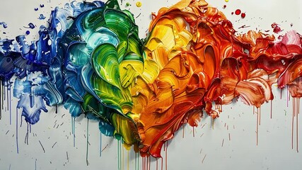 Fototapete - This Colorful heart shape painted to express love, ideal for a romantic celebration.