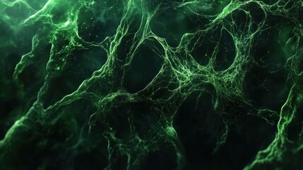 Abstract green glowing network texture.