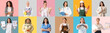 © Pixel-Shot - Group of different working women on color background