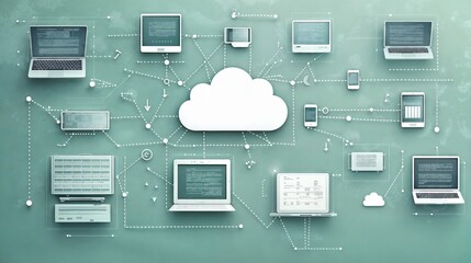 Poster - Cloud computing connecting multiple devices sharing information wirelessly