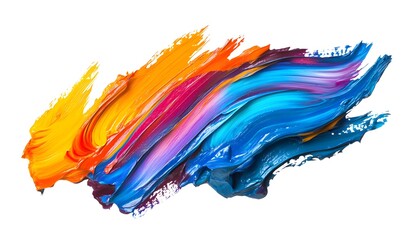 Wall Mural - thick, textured, vibrant, flowing paint strokes with visible brush strokes. generative ai