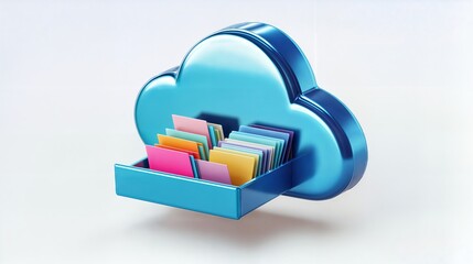 Poster - Cloud storage service showing a drawer with files and folders