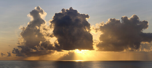 Wall Mural - Morning scenery painted by the rising sun