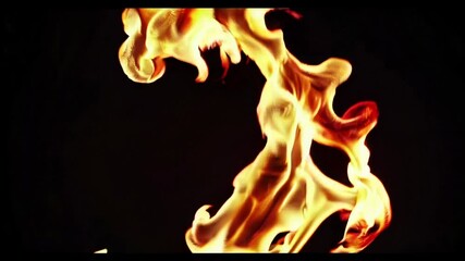 Poster - Flames with swirling patterns and intense colors on a dark background. Energy and movement concept