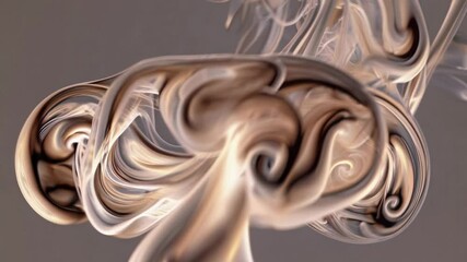 Poster - Abstract smoke swirls in soft beige tones