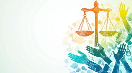Wall Mural - world day of social justice abstract background. featuring deep reds, purples, and blues. highlighti