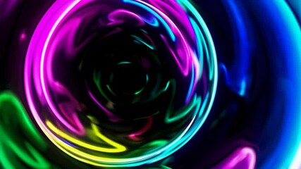Aufkleber - Neon swirl abstract background with vibrant colors, digital art concept