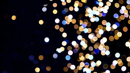 Poster - Bokeh light effect with multicolored orbs on dark background