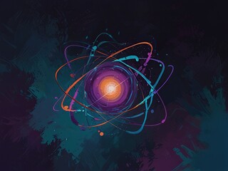 Wall Mural - atom on the background